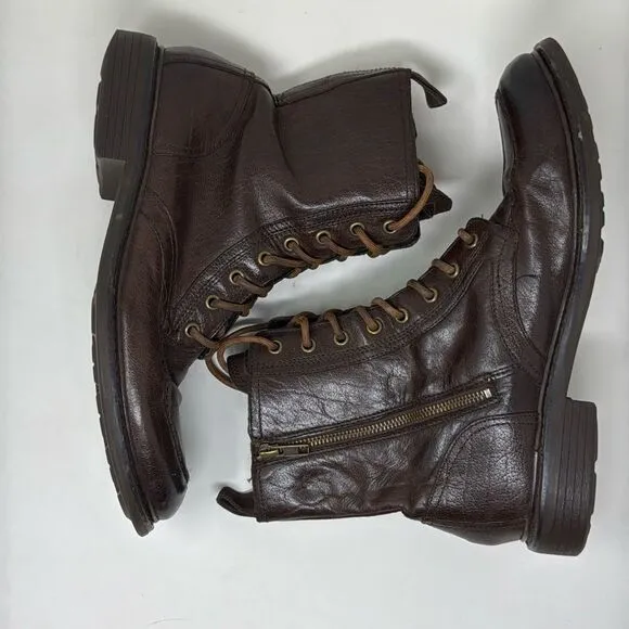 Cole Haan Mens Jameson Lace II Waterproof Leather Boot Shoes, Chestnut, men’s 8M