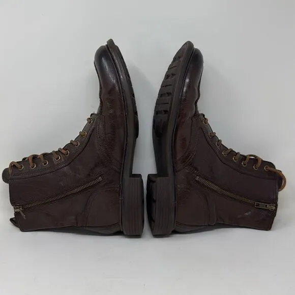 Cole Haan Mens Jameson Lace II Waterproof Leather Boot Shoes, Chestnut, men’s 8M