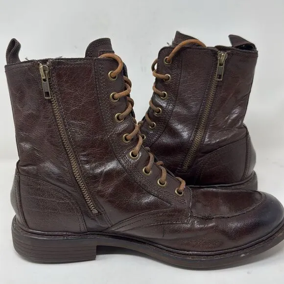 Cole Haan Mens Jameson Lace II Waterproof Leather Boot Shoes, Chestnut, men’s 8M
