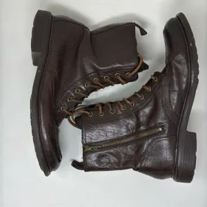 Cole Haan Mens Jameson Lace II Waterproof Leather Boot Shoes, Chestnut, men’s 8M