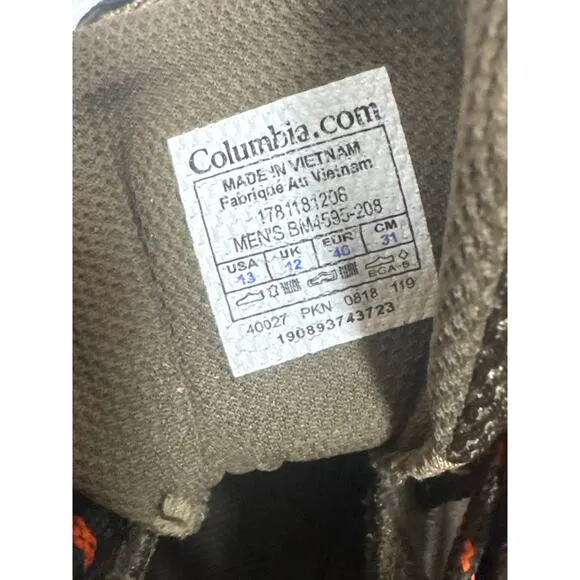 Columbia Crestwood Mens Outdoor Hiking Shoe 13 Camo Brown Heatwave BM4595-208