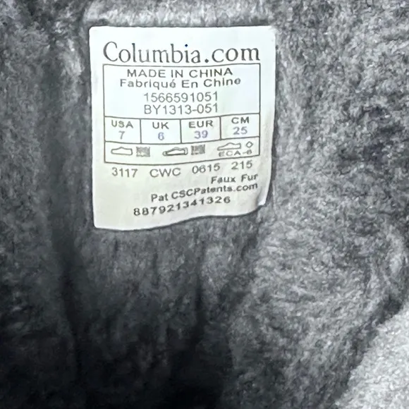 Columbia Gray Winter Boots with Insulated Material Womens 7