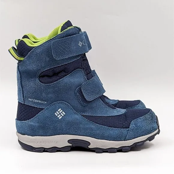 Columbia Kids Parker Peak Blue Waterproof Suede Tech Lite Boots Size 4