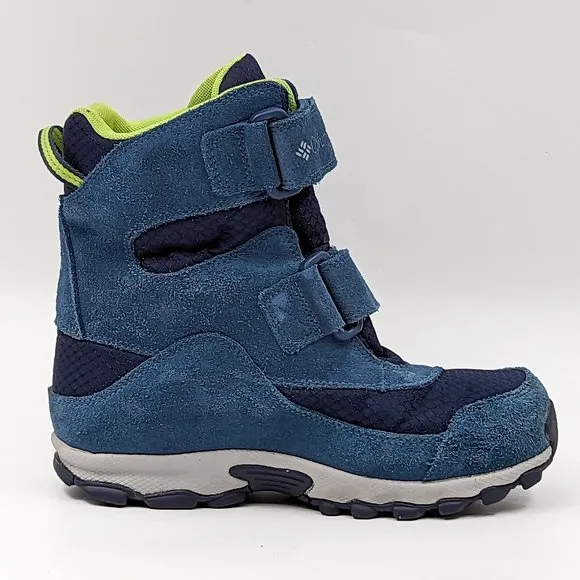Columbia Kids Parker Peak Blue Waterproof Suede Tech Lite Boots Size 4