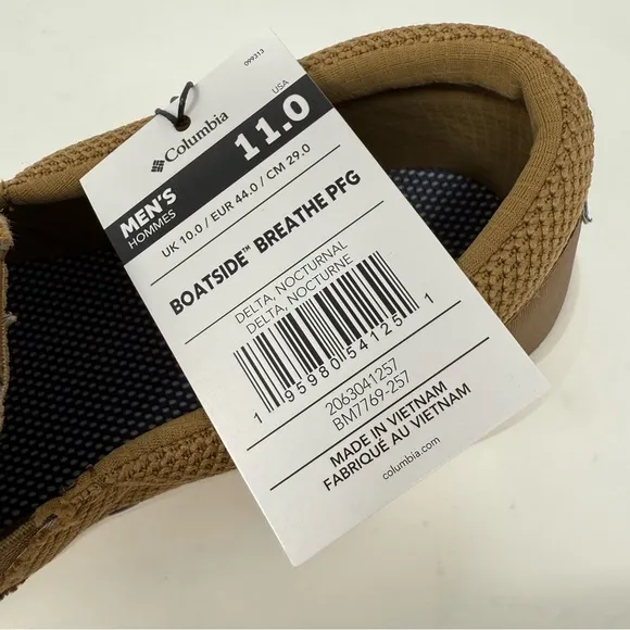 Columbia Men's Size 11 Boatside Breathe Brown Boat Shoes NWT