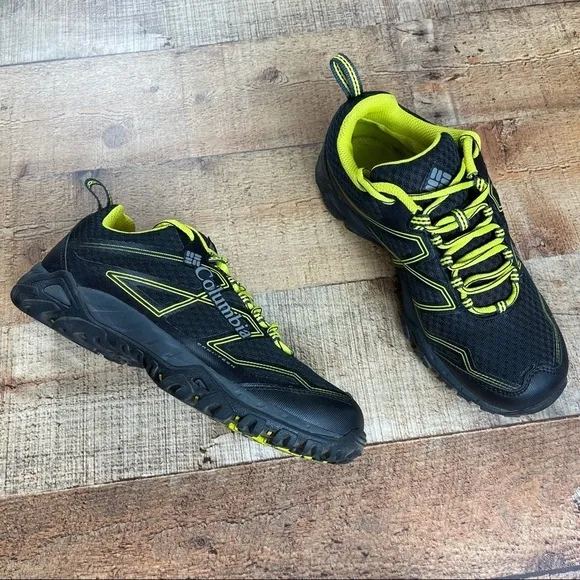 Columbia Pine Bluff Omni Tech Men`s Size 7 Black Waterproof Trail Hiking Shoes