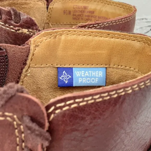 'COMFORTIVA' 'FALLSTON' LEATHER  WEATHERPROOF RUFFLE BOOTIES