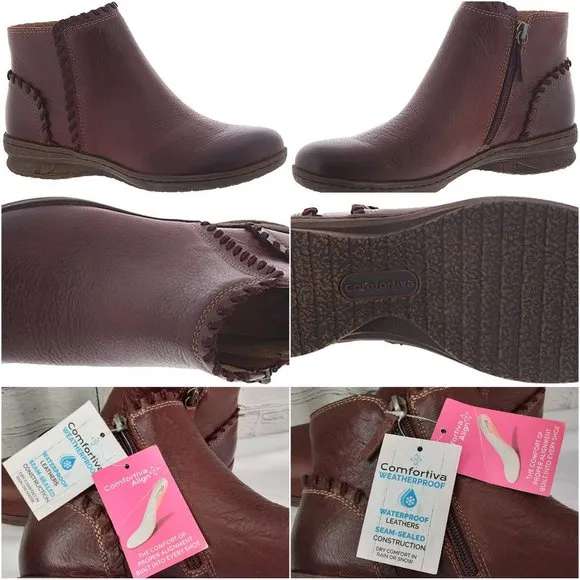 'COMFORTIVA' 'FALLSTON' LEATHER  WEATHERPROOF RUFFLE BOOTIES