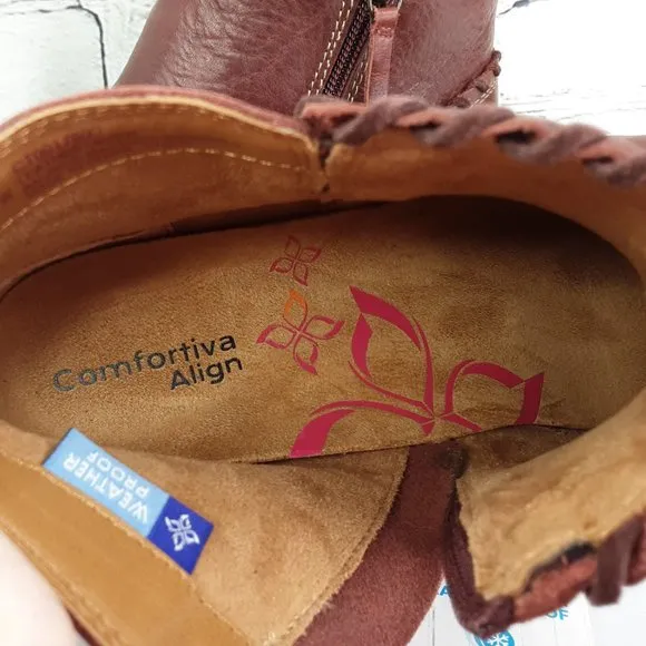 'COMFORTIVA' 'FALLSTON' LEATHER  WEATHERPROOF RUFFLE BOOTIES
