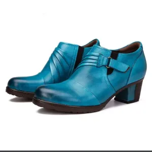 Comfy Adjustable Belt Genuine Leather Booties by Super Lady Star; Size 39 - NWOT