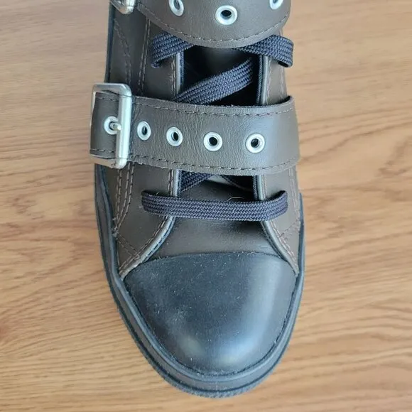 ⭐Converse Chuck 70 De Luxe Heel Leather &amp; Buckles Sz 7 Women Boots Brown A12209C