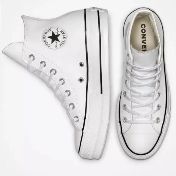 CONVERSE Chuck Taylor All Star Lift Platform Leather High-Top Women's Shoes 8.5