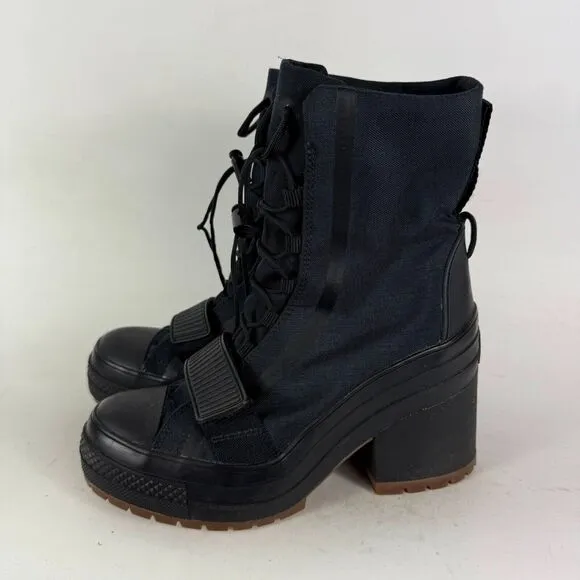 Converse Chuck Taylor All-Stars 563468C Women 6.5 Black Drawstring Mid-Calf Boot