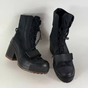 Converse Chuck Taylor All-Stars 563468C Women 6.5 Black Drawstring Mid-Calf Boot