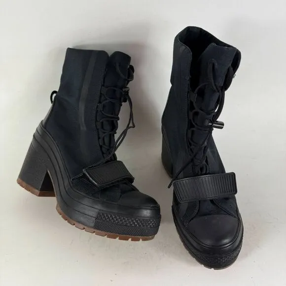Converse Chuck Taylor All-Stars 563468C Women 6.5 Black Drawstring Mid-Calf Boot