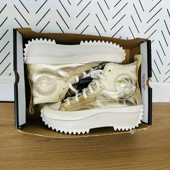 🤩Converse Run Star Hike Hi Platform Western Men Shoes Sz 6 Gold Boots A10333C🤩