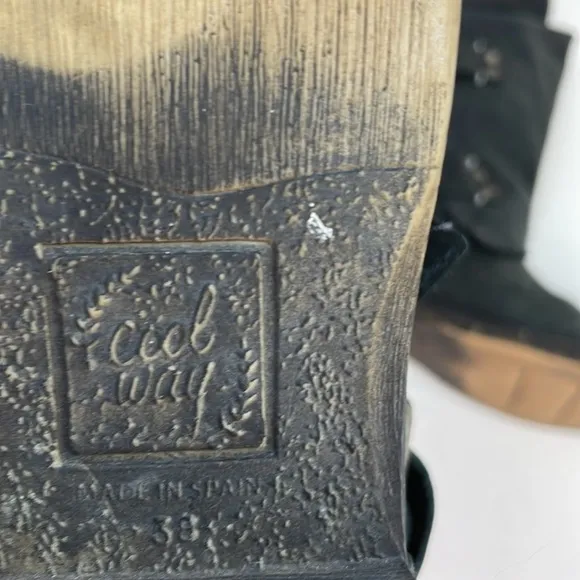 Coolway Boots Anthropologie Size 38 8 Alida Grey Leather Riding Motorcycle Spain