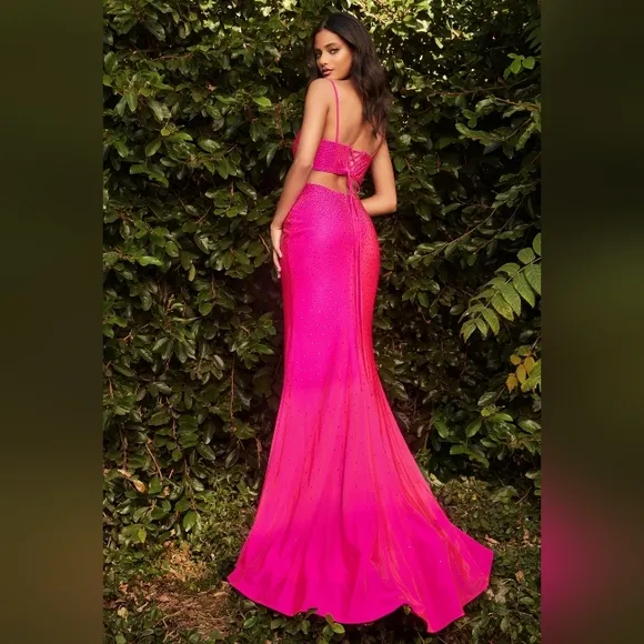 COPY - COPY - Black,red,blue,pink, stretch satin open back fitted gown