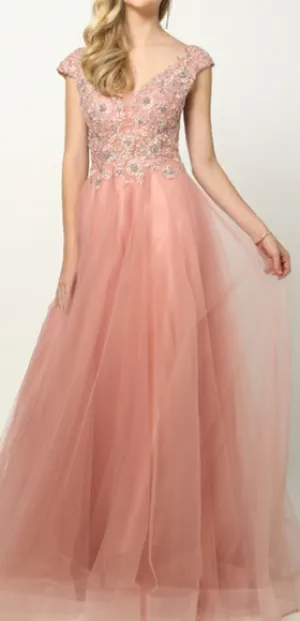 COPY - New embrodered beaded formal evening gown long