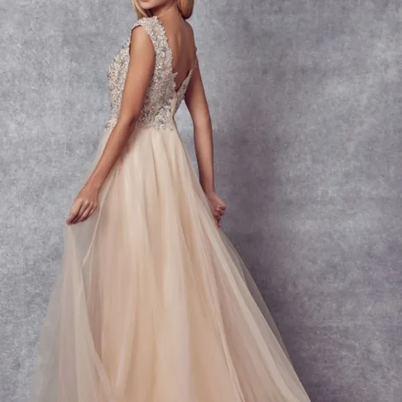 COPY - New embrodered beaded formal evening gown long
