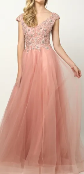 COPY - New embrodered beaded formal evening gown long