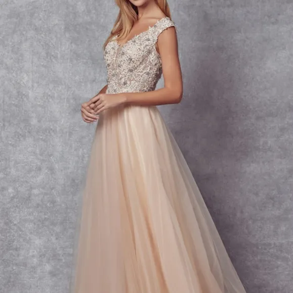 COPY - New embrodered beaded formal evening gown long