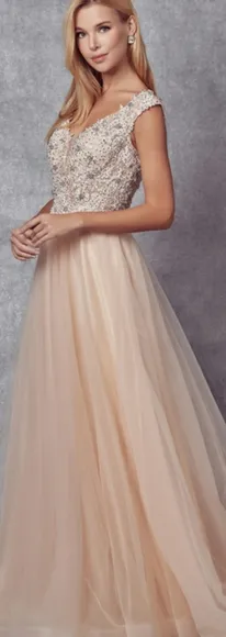COPY - New embrodered beaded formal evening gown long