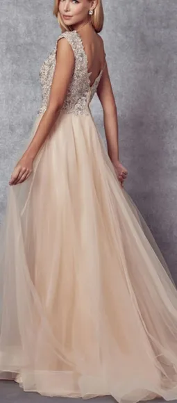 COPY - New embrodered beaded formal evening gown long