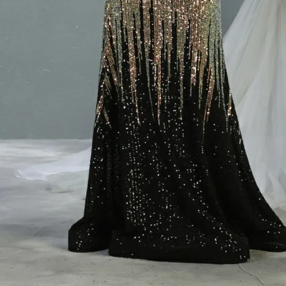 COPY - Ombre sequin mermaid gown with semi open back