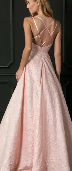 COPY - Pink jacquard formal evening mother of the bride dress