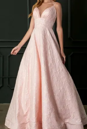 COPY - Pink jacquard formal evening mother of the bride dress