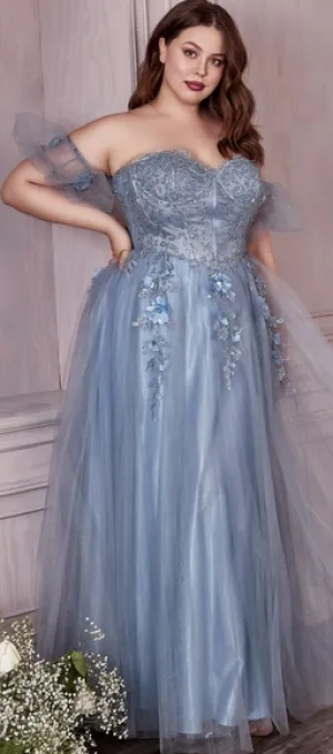 COPY - Plus size blue,pink,burgundy, champagne, lilac strapless corset gown