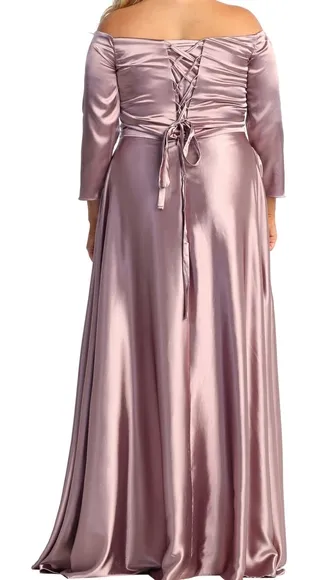 COPY - Plus size mauve pink formal evening bridesmaid mother of the bride dress