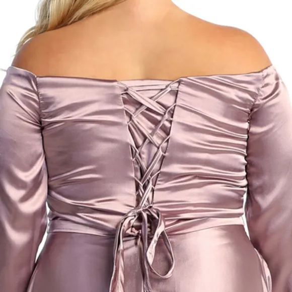COPY - Plus size mauve pink formal evening bridesmaid mother of the bride dress