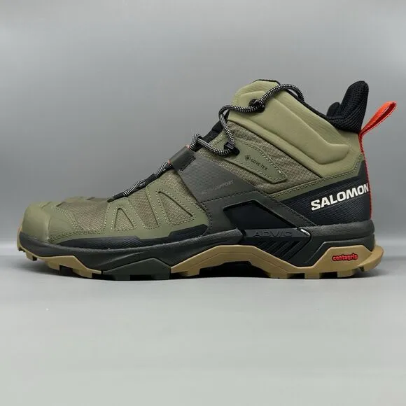 COPY - Salomon X Ultra 4 Mid GTX GoreTex SZ 12 WATERPROOF Khaki Black Hiking Bo…