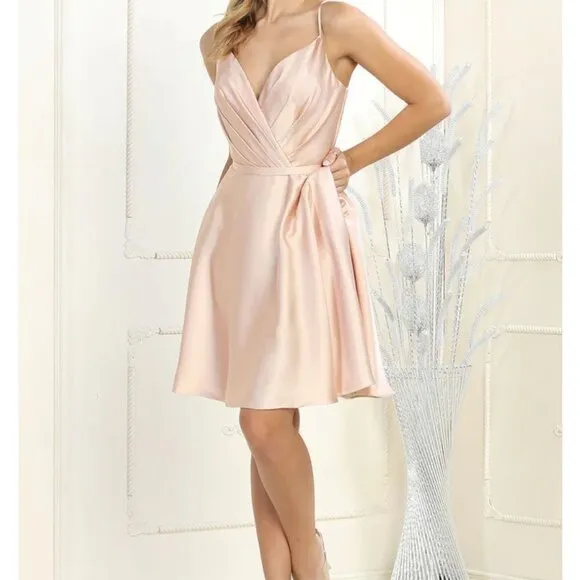 COPY - short formal dress.Homecoming prom bridesmaid party,red,pink,silver,ivor…