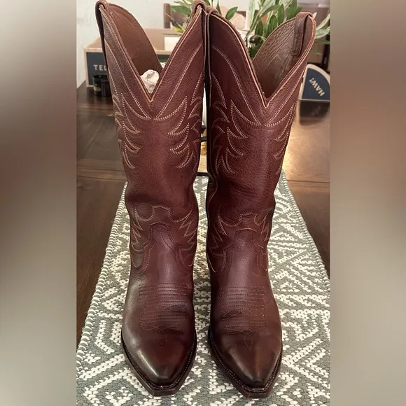 COPY - Tecovas Brown Heeled Boots with Decorative Stitching
