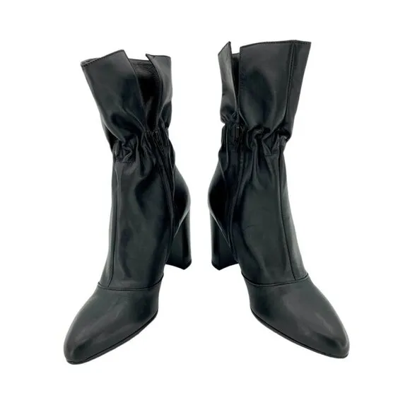 Cordani Valenti Black Leather Ankle Foldable Shaft Boots SZ 37 EU New $448