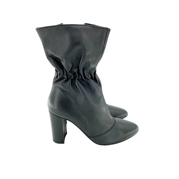 Cordani Valenti Black Leather Ankle Foldable Shaft Boots SZ 37 EU New $448