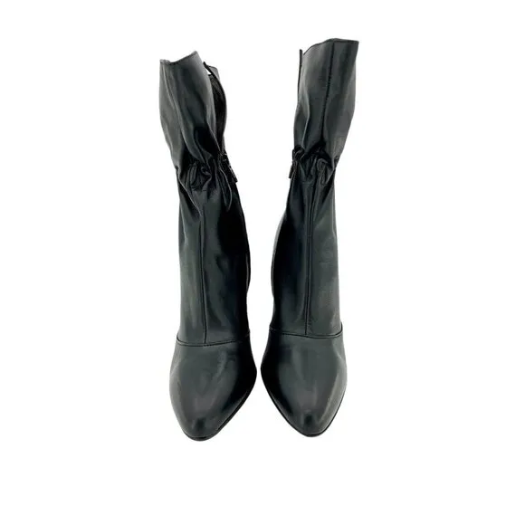 Cordani Valenti Black Leather Ankle Foldable Shaft Boots SZ 37 EU New $448