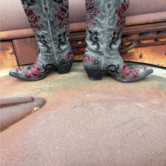 Corral Women's Heeled Boots - Gray and Red