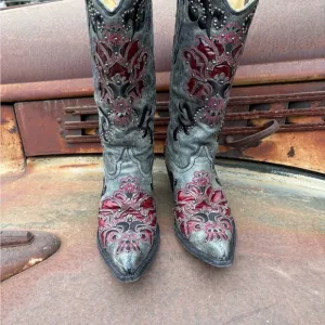 Corral Women's Heeled Boots - Gray and Red