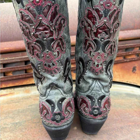 Corral Women's Heeled Boots - Gray and Red