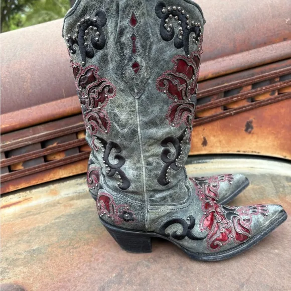 Corral Women's Heeled Boots - Gray and Red