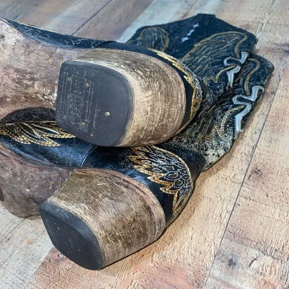 Corral Black/Gold Wings &amp; Cross Cowgirl Boots
