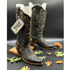 Corral Vintage Distressed Butterfly Rainbow Boots