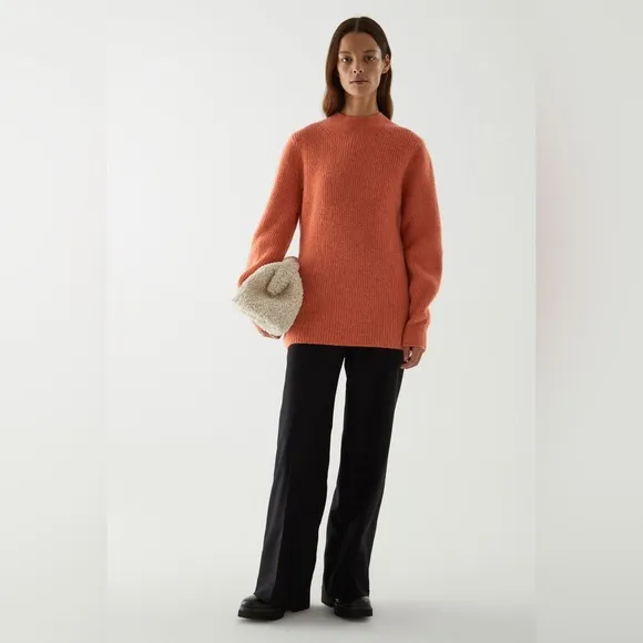 COS Wool-Alpaca Knitted Sweater in Sherbet