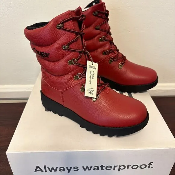 Cougar arctic boot leather waterproof fleece lining TRP anti slip sole size 8