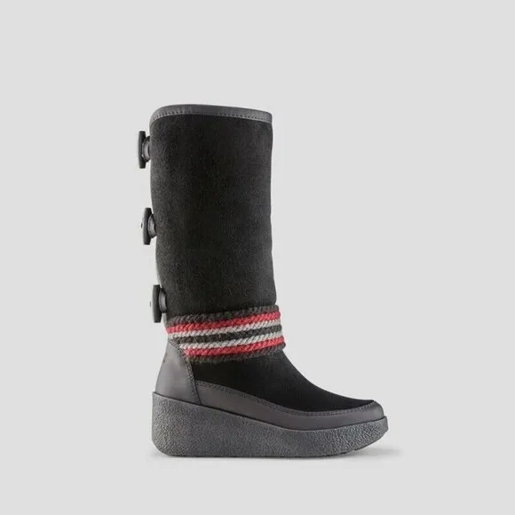 Cougar Duncan Black Leather Waterproof Shearling Boots Women's Size 8 New In Box