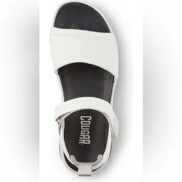 Cougar premium leather upper/ lining water repellent comfy sandal in white